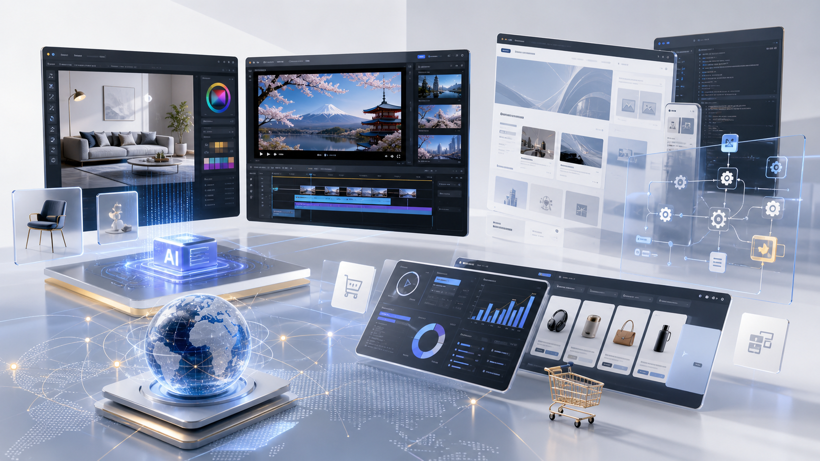 AI automation and digital commerce studio visual